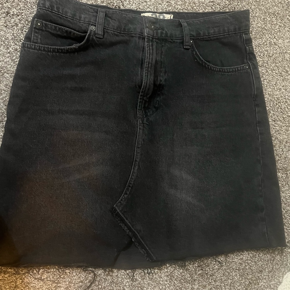 WE THE FREE black denim skirt